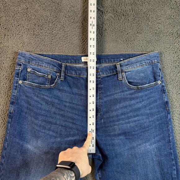 Lucky Brand Jeans Mens 40x32 Blue 410 Athletic Straight Stretch Dark Wash Denim - Picture 12 of 16
